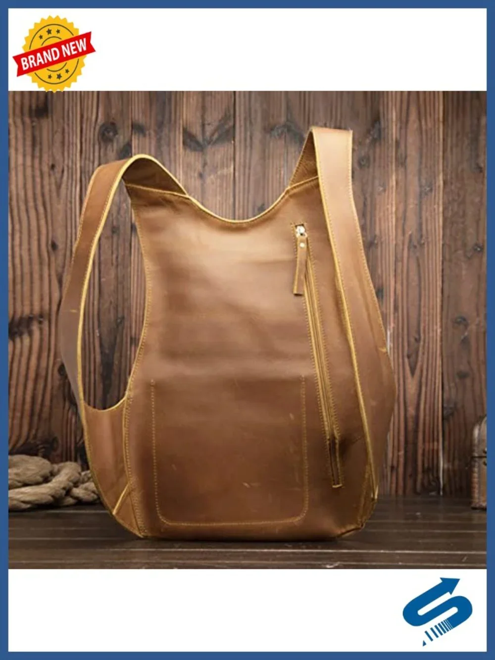 Large Leather Backpack for Women PU Vegan Leather Handbag with Adjustable
